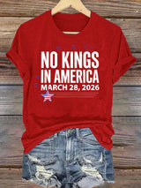 🔥Buy 3 Get 15% Off🔥Women's  NO KINGS IN AMERICA  Print  T-Shirt