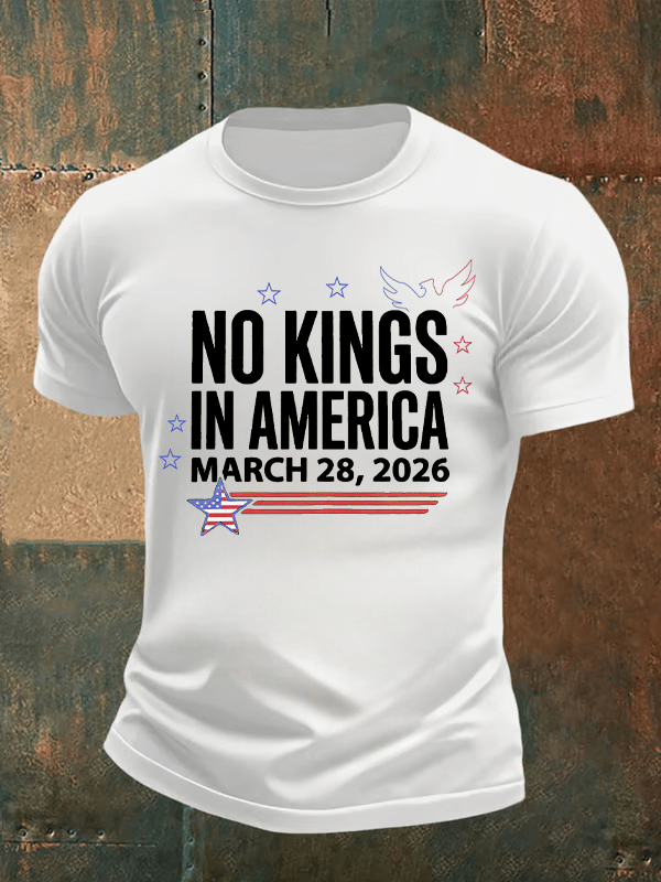 🔥Buy 3 Get 15% Off🔥Men's   NO KINGS IN AMERICA  Print  T-Shirt
