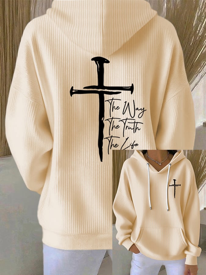 Women's The Way The Truth The Life Print Casual Hoodie