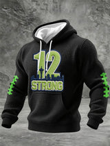 Men's Rugby Print Hooded Sweatshirt