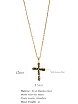 Fashionable Colorful Zircon Cross Necklace For Men And Women
