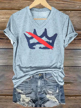 🔥Buy 3 Get 15% Off🔥V-neck Women's  America has no kings Printed Casual T-Shirt