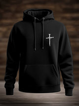 Men's Casual Retro Contrast Color Faith Hoodie