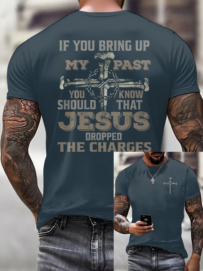 Men'S Casual Faith Forgiven & Free Short-Sleeved T-Shirt