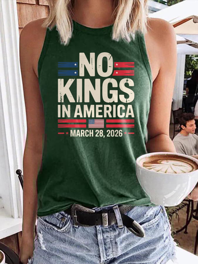 🔥Buy 3 Get 15% Off🔥Retro No Kings In America March 28 2026 Print Tops Tank
