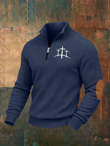 Men's Faith Cross Print Zip-Up Sweatshirt
