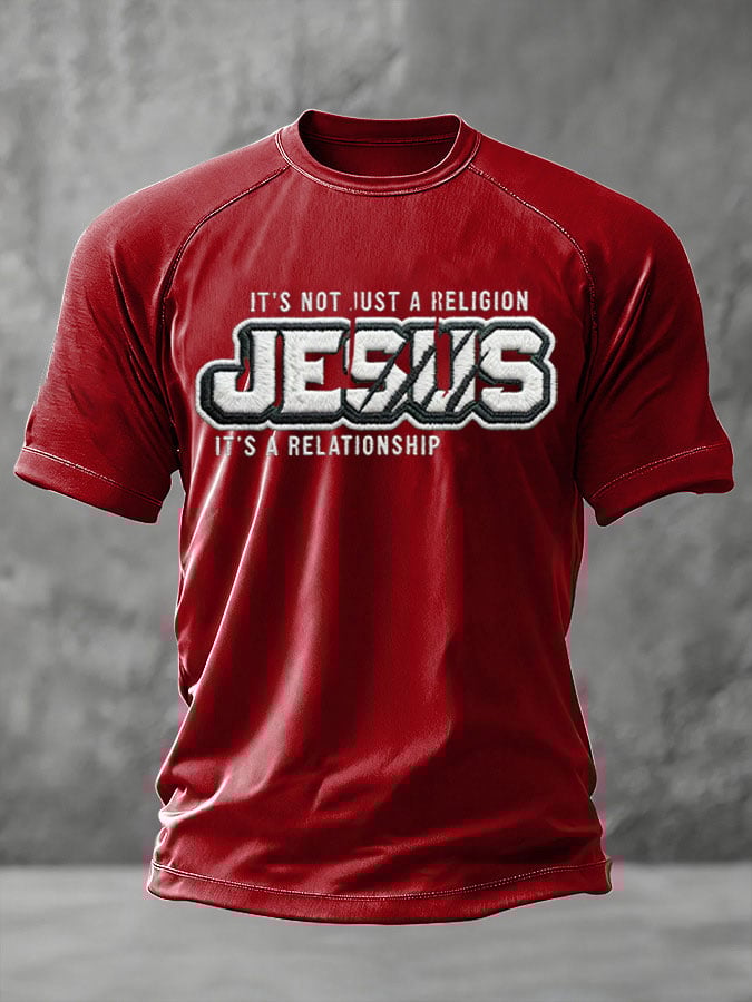 Men's It's a Relationship, Not Religion Printed T-Shirt