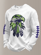 Men's Football Waffle Fabric Long-sleeved T-shirt