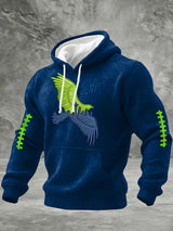 Men's Rugby Print Hooded Sweatshirt