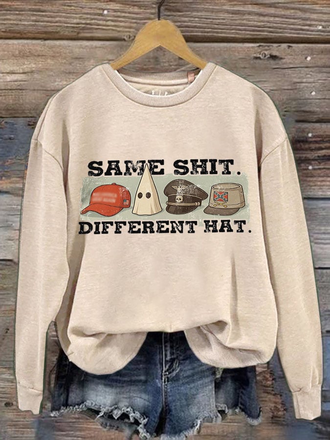 🔥Buy 3 Get 15% Off🔥Women's Retro Same Shit Different Hat Print Sweatshirt