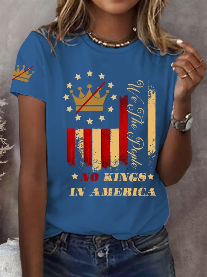 🔥Buy 3 Get 15% Off🔥Women's No Kings Print T-shirt