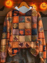 Women's Pumpkin Print Hooded Sweatshirt