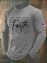 🔥Buy 3 Get 15% Off🔥Men's Casual Faith Print Long-Sleeved T-Shirt
