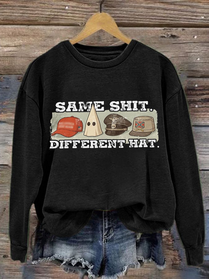 🔥Buy 3 Get 15% Off🔥Women's Retro Same Shit Different Hat Print Sweatshirt