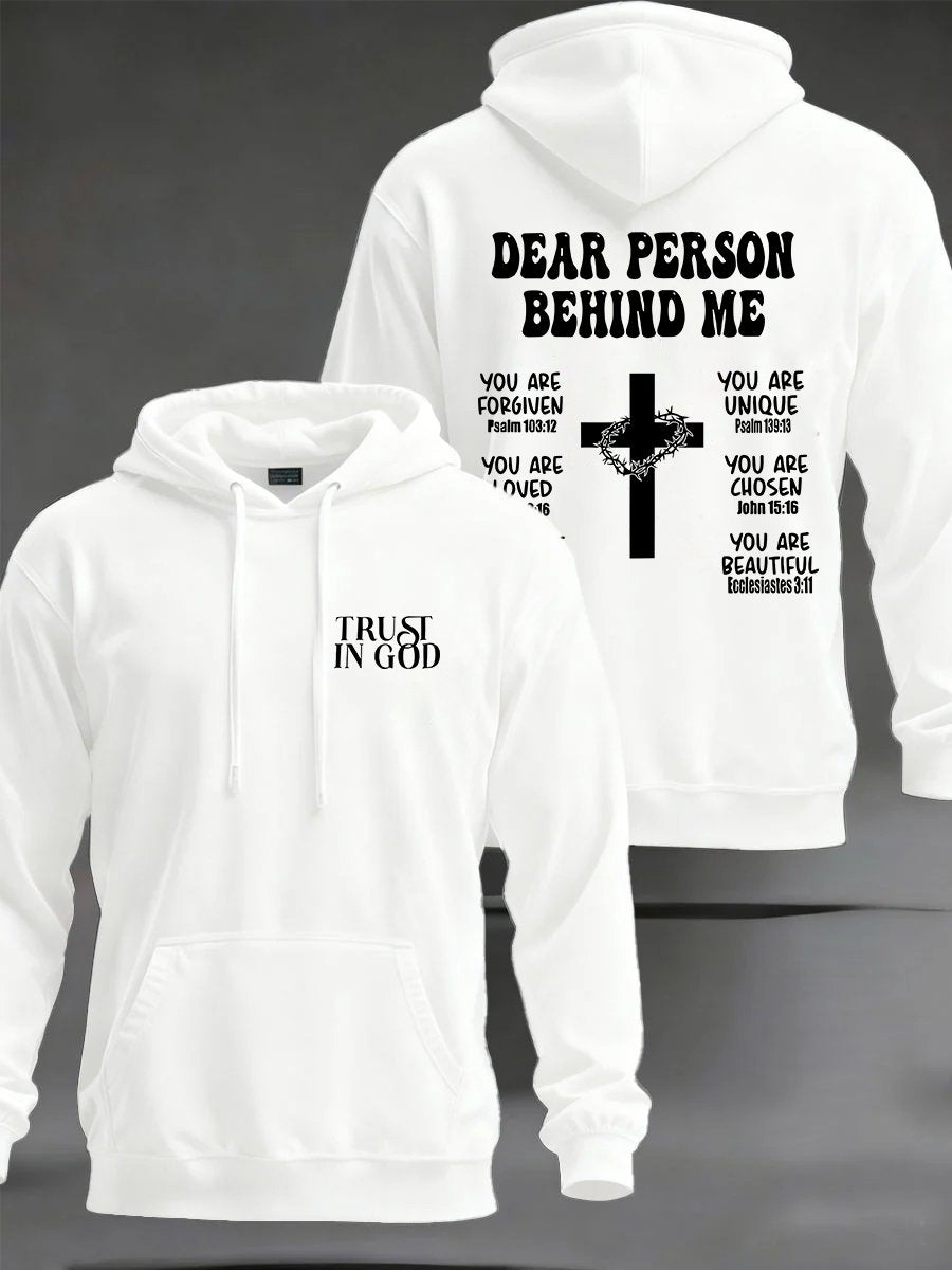 Men'S "Trust In God, Not In Yourself" Faith Print Hooded Sweatshirt
