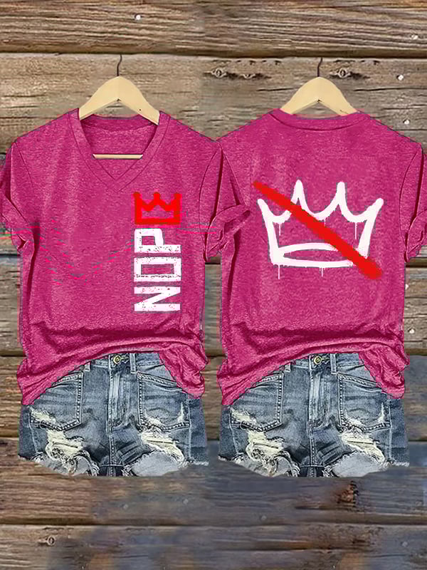🔥Buy 3 Get 15% Off🔥Women's  Nope, No Kings In America Print T-shirt