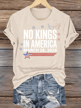 🔥Buy 3 Get 15% Off🔥Women's  NO KINGS IN AMERICA  Print  T-Shirt