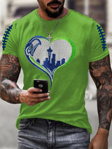 Men's Rugby Print Casual T-Shirt