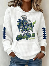 Women's Football Print Hoodie Sweatshirt