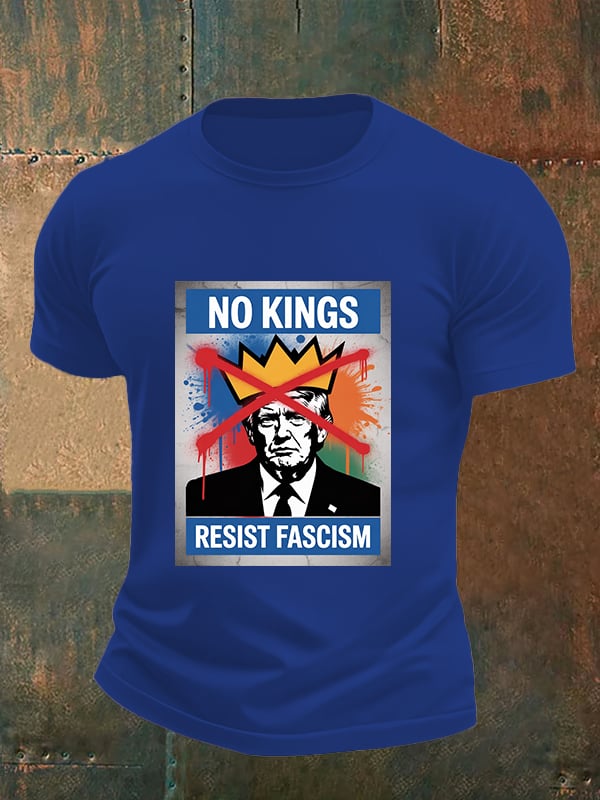 🔥Buy 3 Get 15% Off🔥Men's   NO KINGS RESIST FASCISM T-shirt