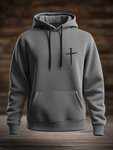 Men's Casual Retro Contrast Color Faith Hoodie