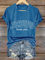 Women'S Casual Faith Printed Short-Sleeved T-Shirt