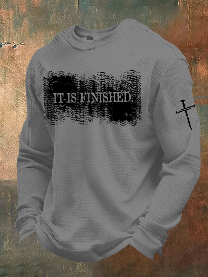 Men'S It is Finished Print Waffle T-Shirt