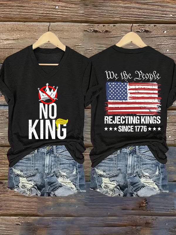 🔥Buy 3 Get 15% Off🔥Women's  No Kings Print T-Shirt