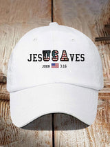 Vintage USA Jesus Saves Print Baseball Cap