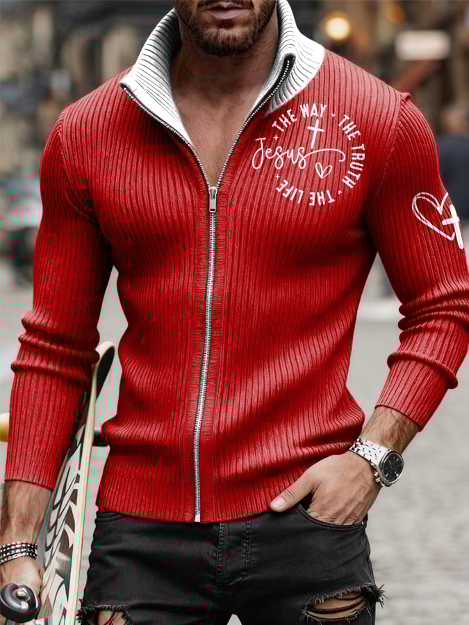 Men's Casual Christian Faith Print Top