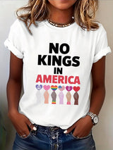 🔥Buy 3 Get 15% Off🔥Women's NO KINGS IN AMERICA Print T-Shirt