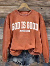 Women's God Is Good All The Time Print Casual Sweatshirt