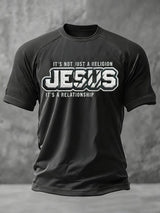 Men's It's a Relationship, Not Religion Printed T-Shirt