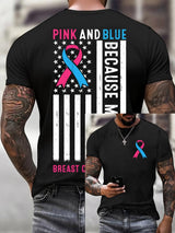 Men'S Casual Breast Cancer Print T-Shirt