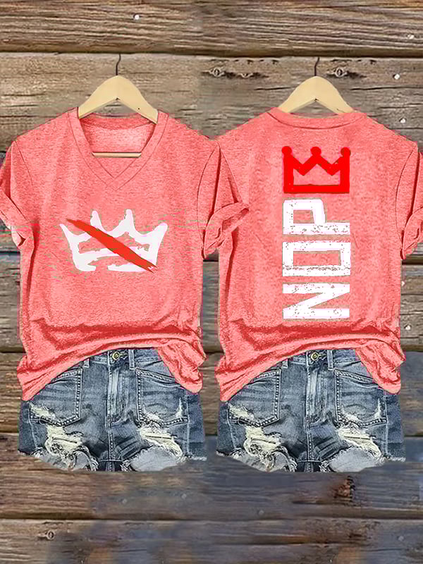 🔥Buy 3 Get 15% Off🔥Women's  Nope, No Kings In America Print T-shirt