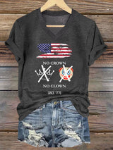 🔥Buy 3 Get 15% Off🔥Women's No Crown For The Clown Print V Neck T-shirt
