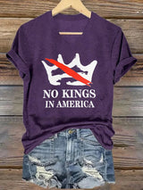 🔥Buy 3 Get 15% Off🔥V-neck Women's no kings in America Printed Casual T-Shirt