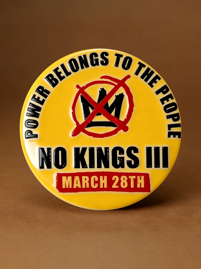 🔥Buy 3 Get 15% Off🔥Power Bellongs to the People No Kings March 28 - Pattern Print Brooch