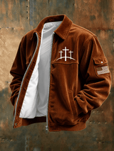 Faith Print Corduroy Casual Jacket