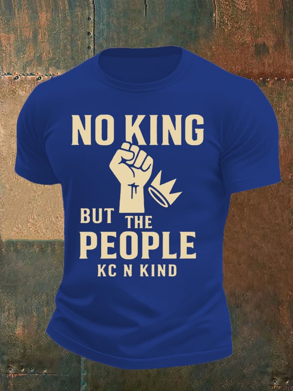 🔥Buy 3 Get 15% Off🔥Men's no king but the people KC N kind print  T-Shirt