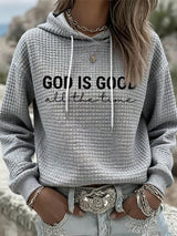 Women's God is Good All The Time Print Casual Hoodie