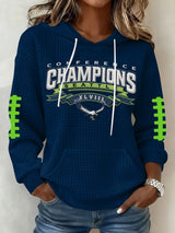 Women's Football Print Hoodie Sweatshirt