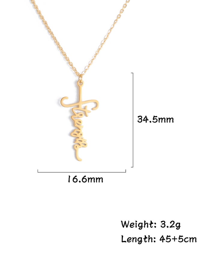 Women's Fashionable Personalized Cross Letter Strength Design Necklace