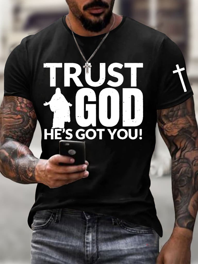 Men's Trust God Always  Faith Print T-Shirt