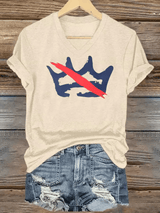 🔥Buy 3 Get 15% Off🔥Women's FDT NO KINGS Printed Casual V-Neck T-Shirt