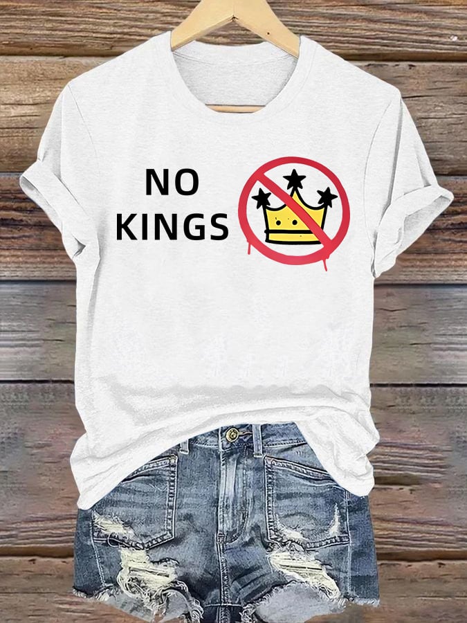 🔥Buy 3 Get 15% Off🔥Women's  NO KINGS Print T-Shirt