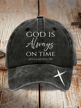 Unisex God Is Always On Time Print Baseball Cap