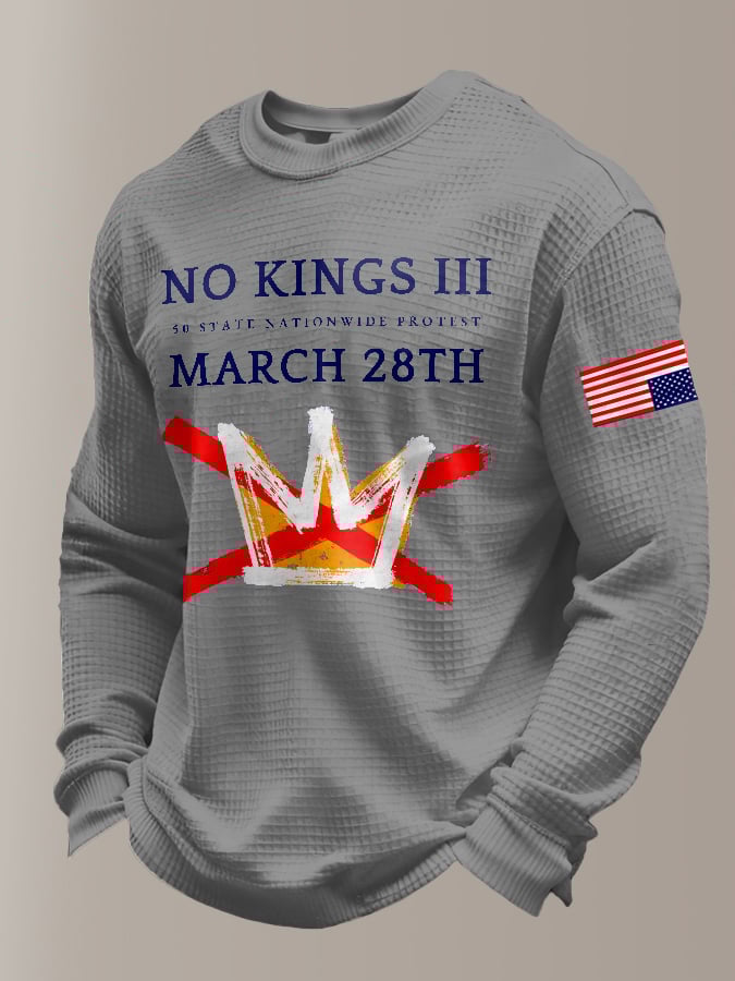 🔥Buy 3 Get 15% Off🔥Men's Retro No Kings III 50 State Nationwide Protest March 28th Print Sweatshirt