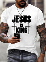 Men's Jesus Is King 3 Nails Cross Christian T-Shirt