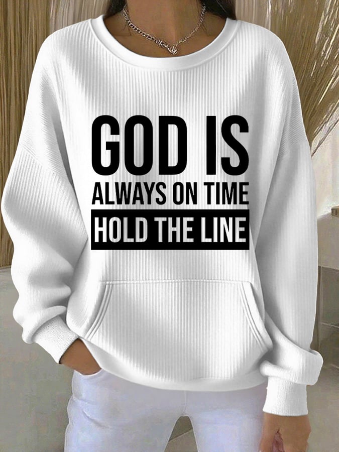 Women's God Is Always On Time Print Sweatshirt